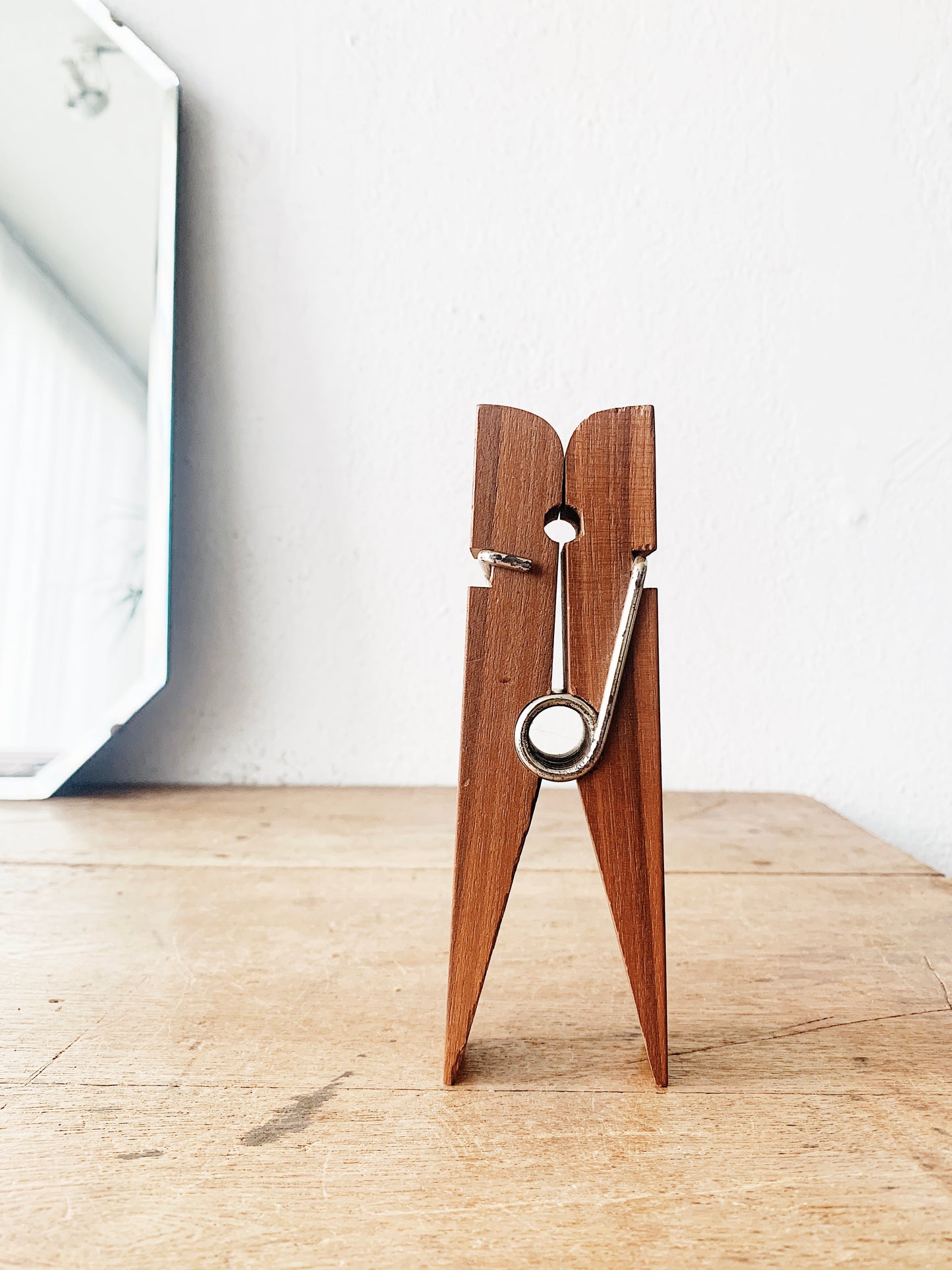 Large Vintage Wood Paperclip