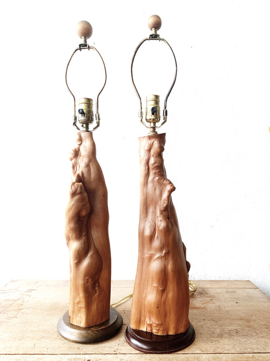 Vintage Hand Crafted Mangrove Root Lamp