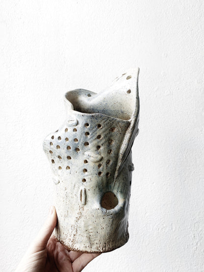 Hand Built Large Ceramic Luminary / Sculpture