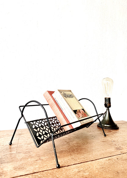 Mid Century Metal Book Rack