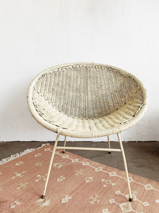 Mid Century Wicker Bucket Chair