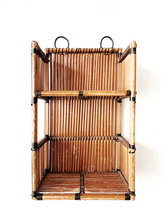 Vintage Bamboo Wall Shelf