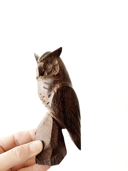 Vintage Carved Wood Owl