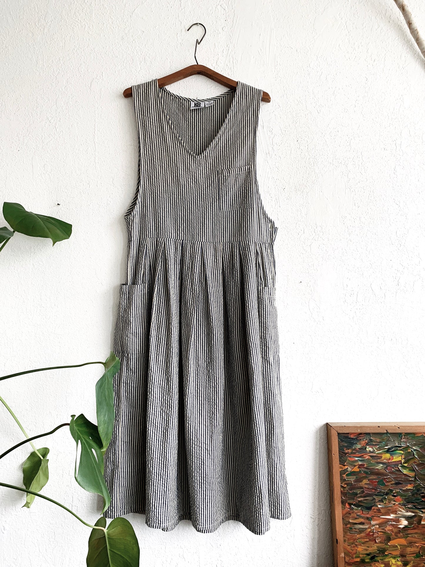 Vintage Seersucker Cotton Romper Dress