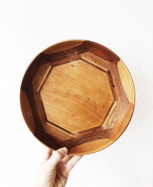 Vintage Inlaid Wood Bowl