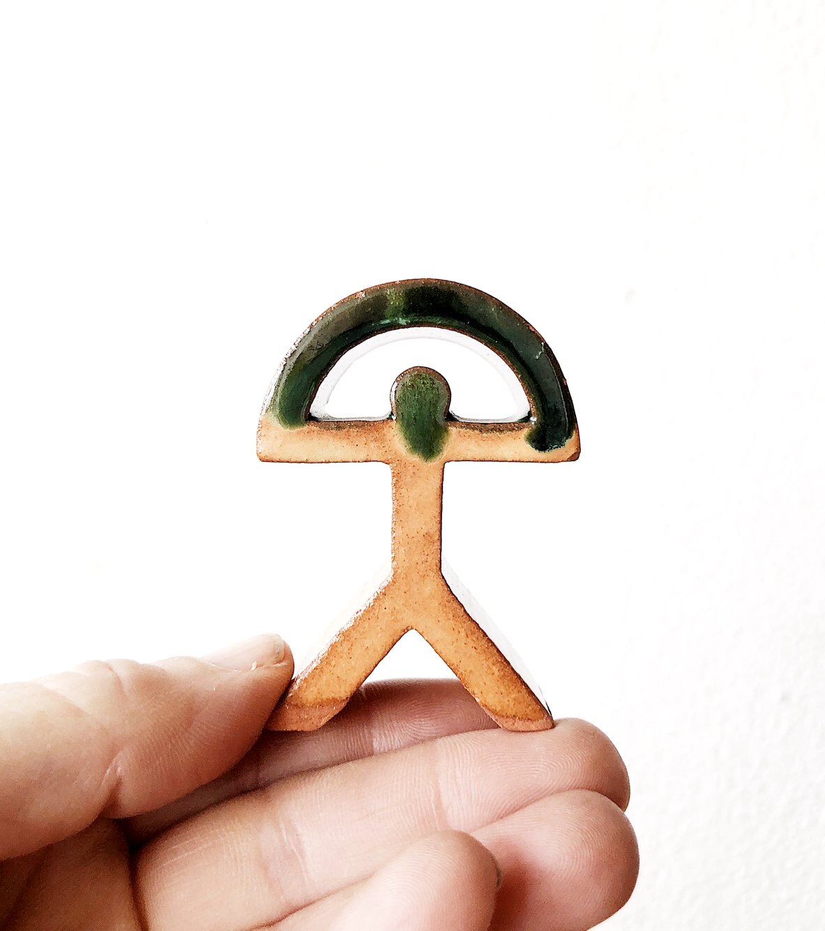 Handmade Ceramic Peace Sign Person