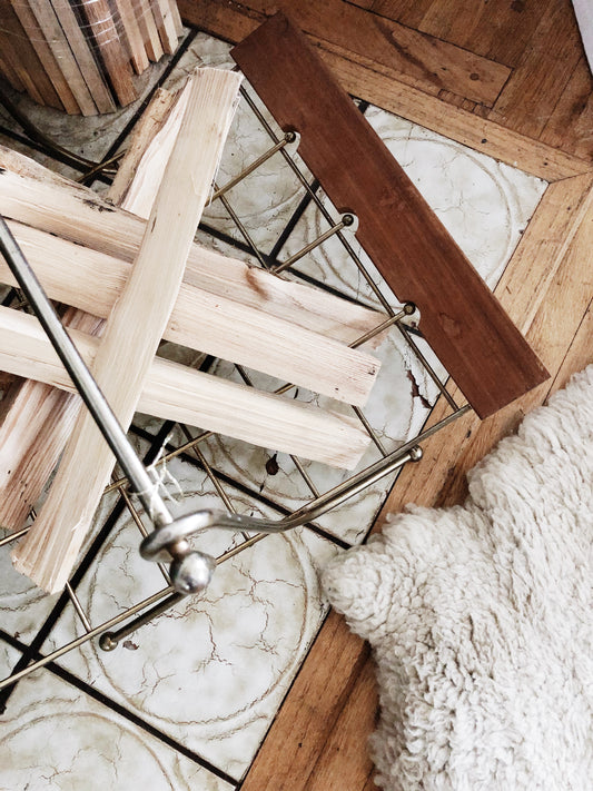 Mid Century Teak and Brass Rack
