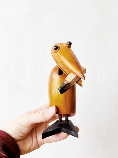 Vintage Wooden Bird Clip
