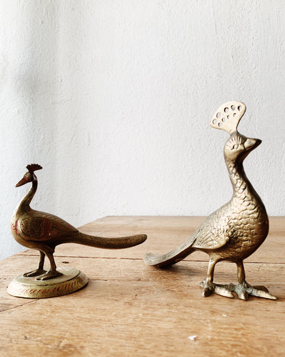 Vintage Brass Peacock