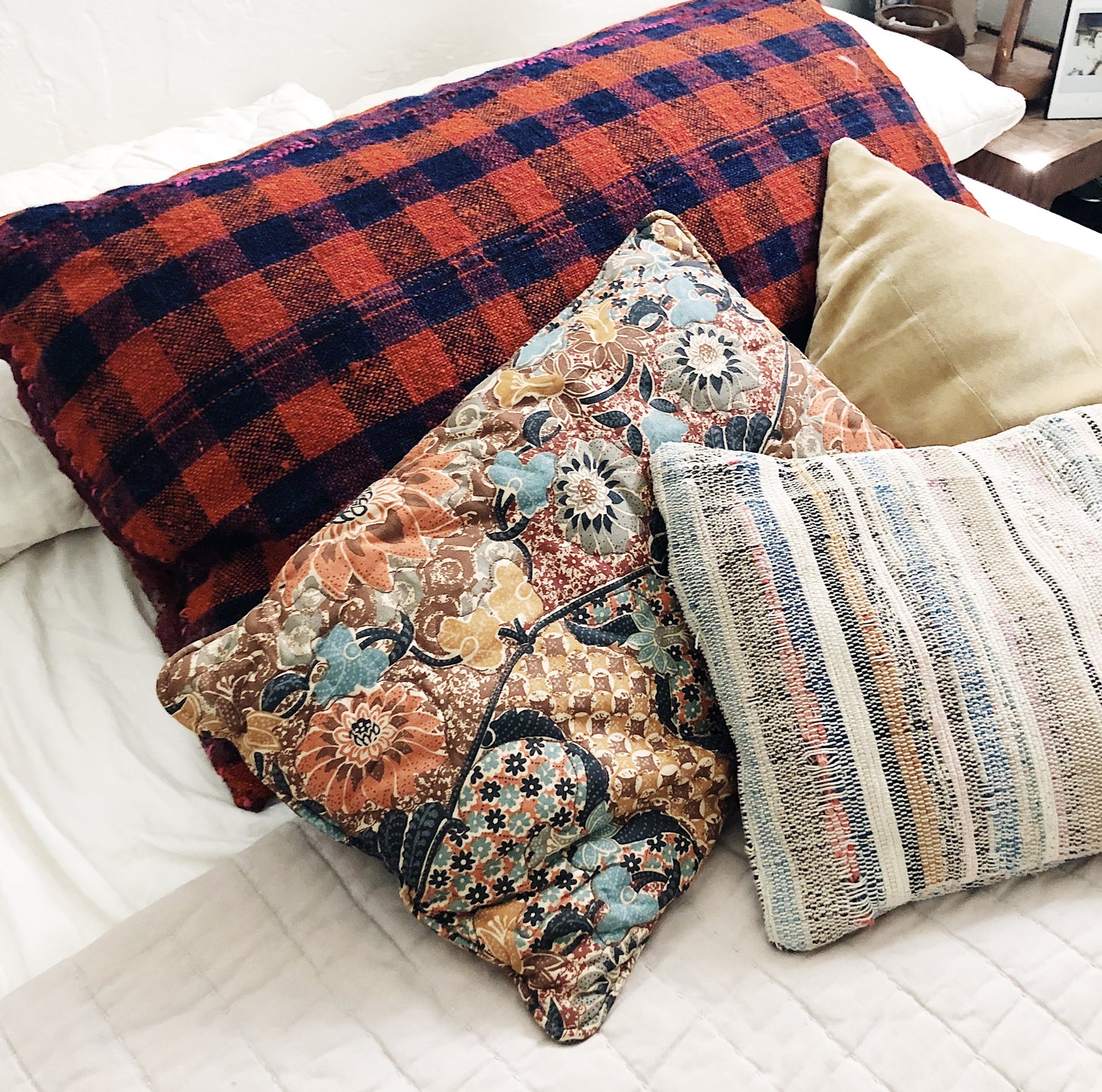 Oversized Reversible Wool Kilim Cushion