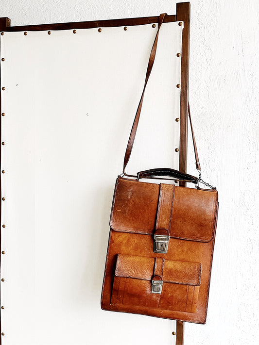 Vintage Leather Cross Body Satchel