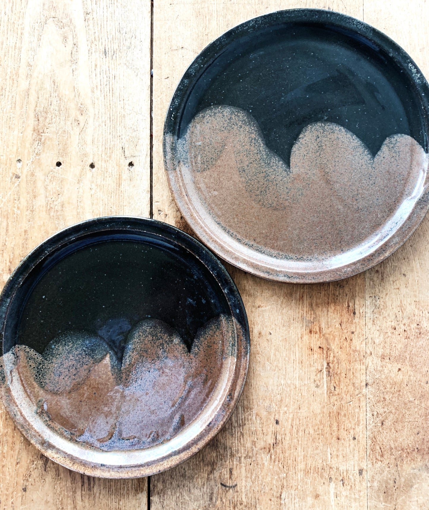 Handmade Vintage Stoneware Plates