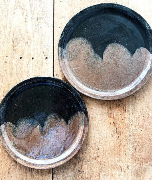Handmade Vintage Stoneware Plates
