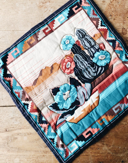 Vintage Quilted Cactus Textile