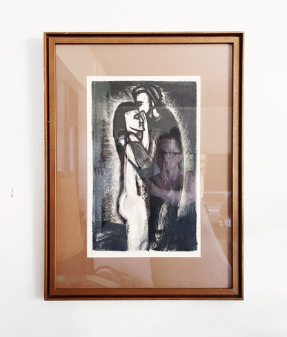 Vintage Original Framed Etching