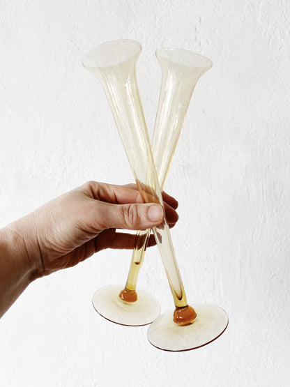 Vintage Blown Glass Flutes