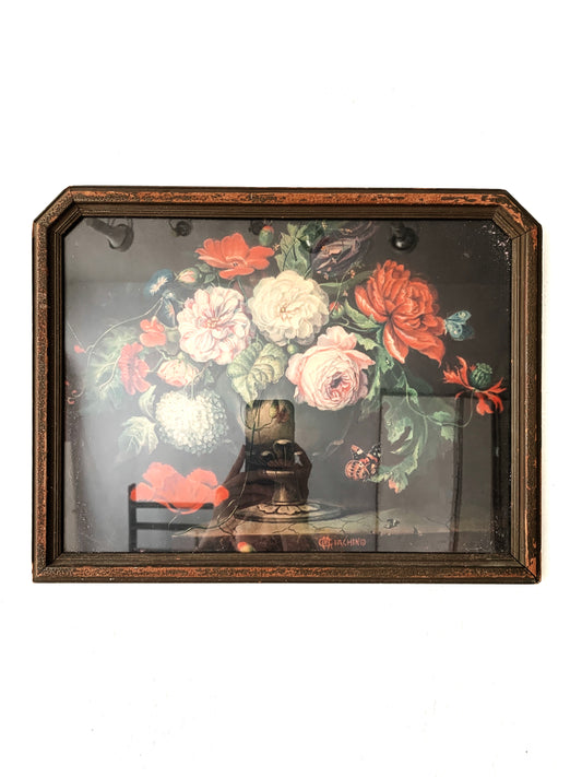 Antique Framed Roses Litho