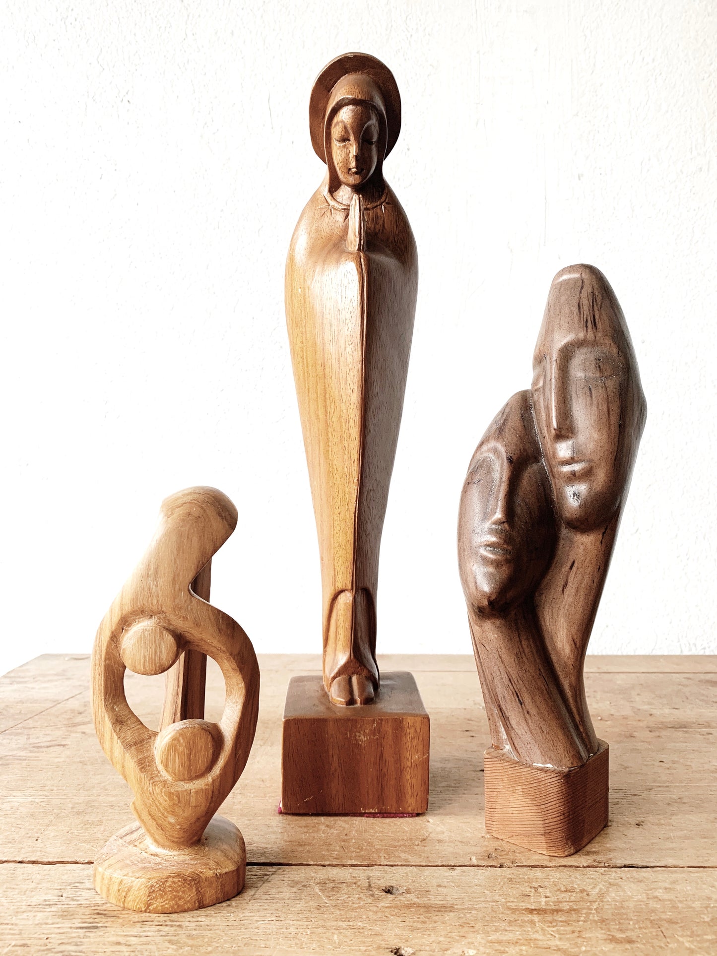 Large Mid Century Carved Wood Mary Magdalene