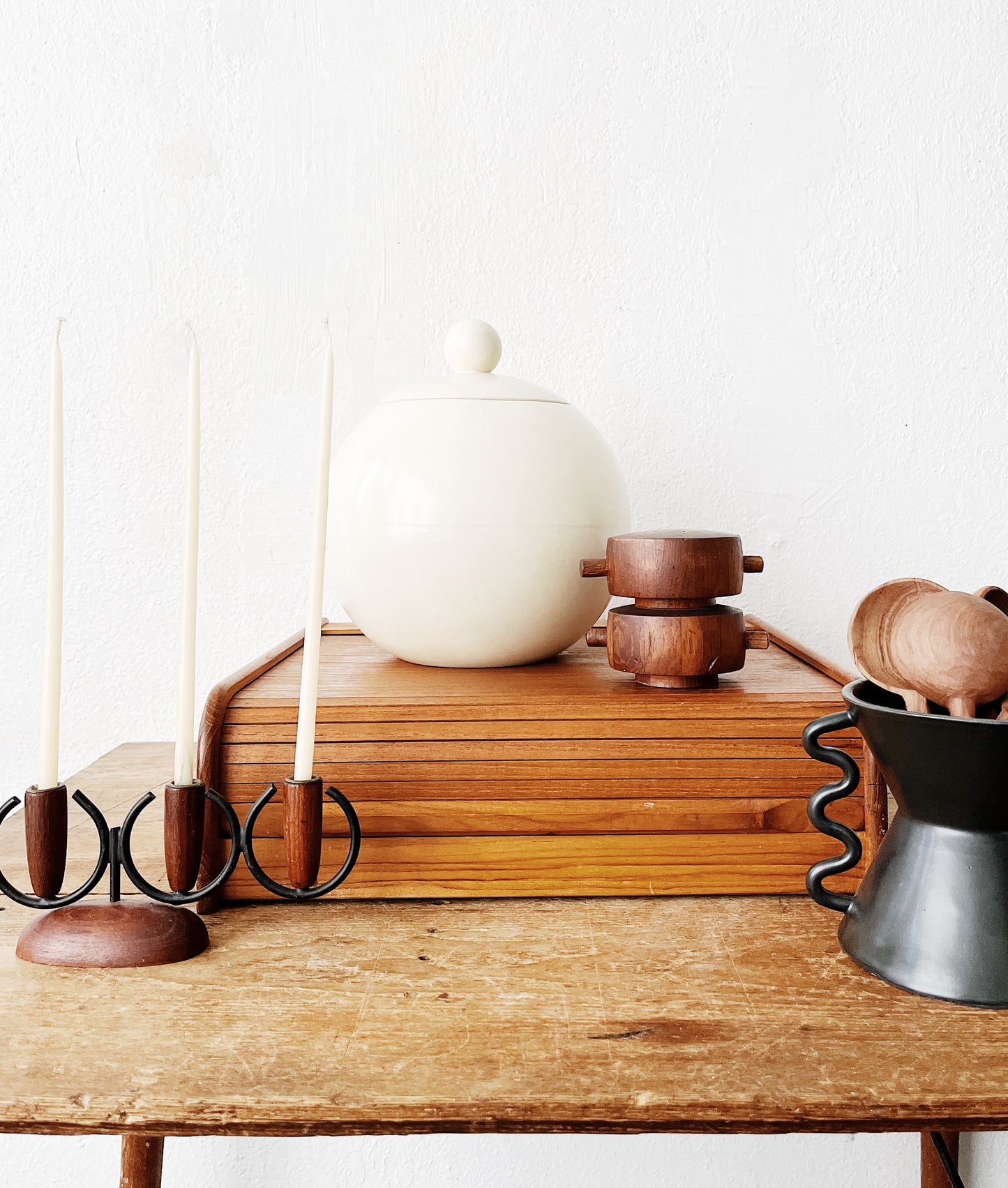 Vintage Teak  Candelabra