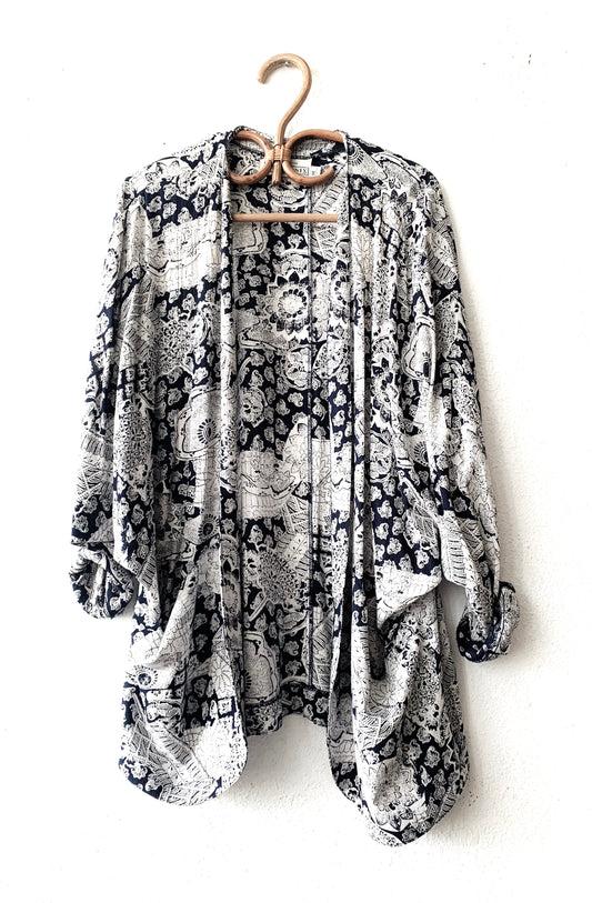 Vintage Rayon Kimono Style Jacket