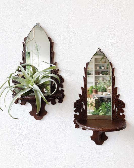 Antique Mirrored Display Shelf