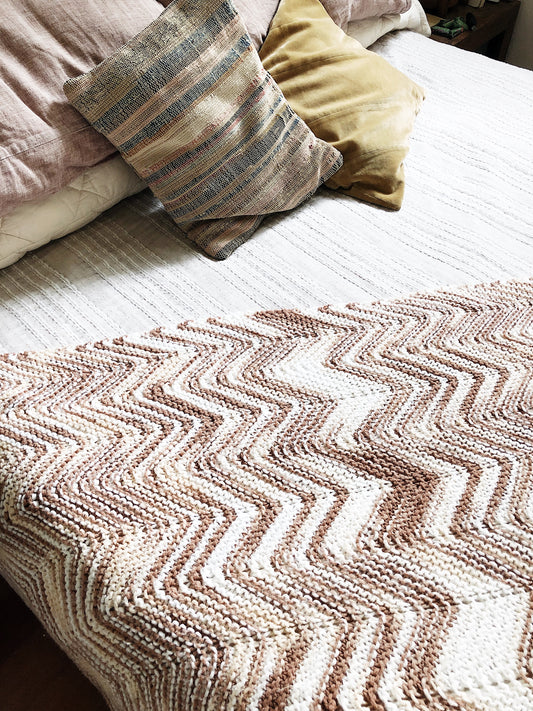 Handmade Vintage Chevron Afghan