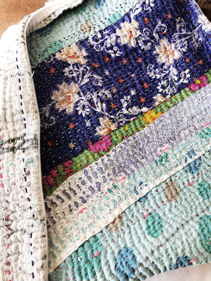 Vintage Kantha Quilt Pillow Cover