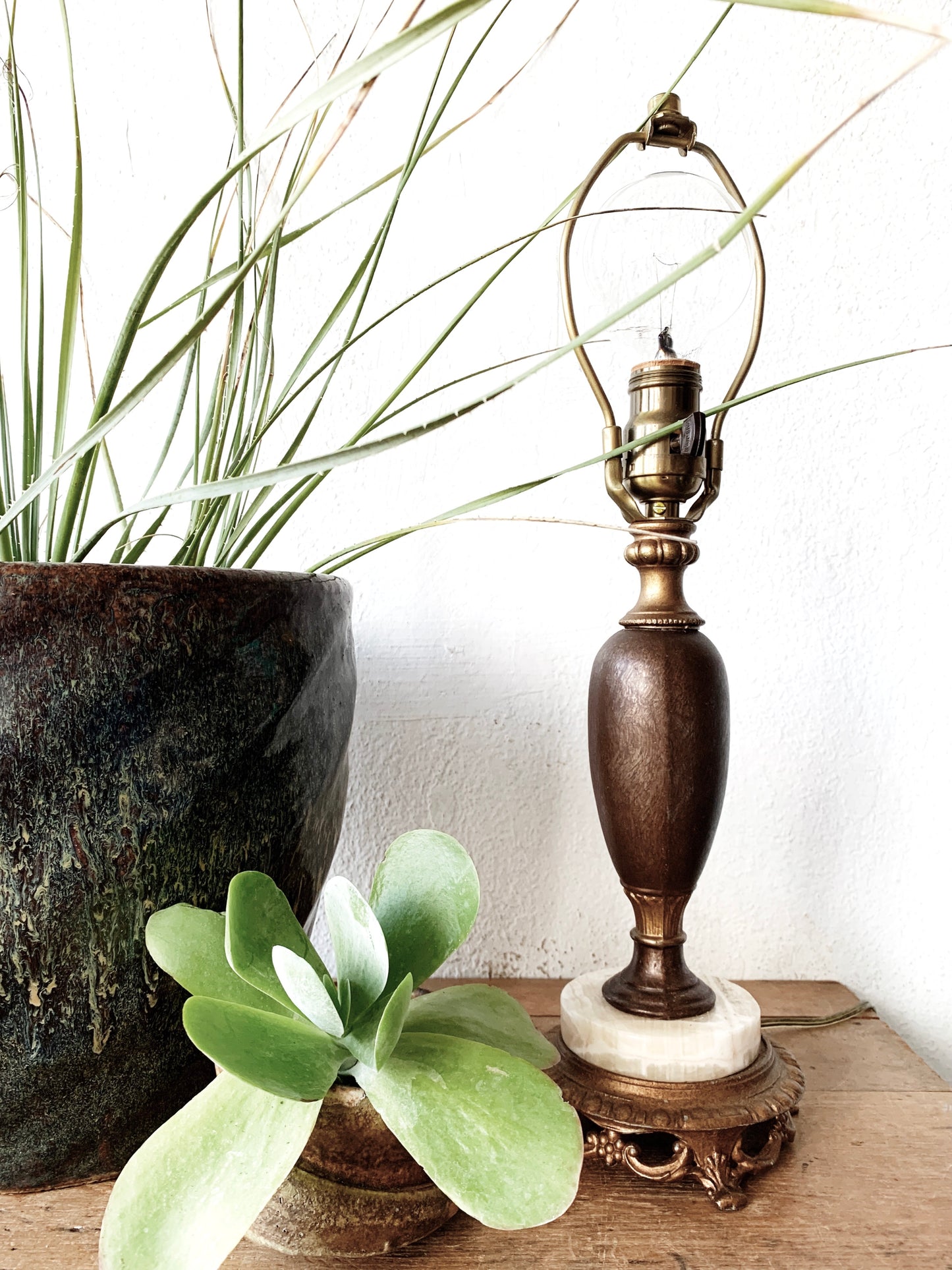 Vintage Ceramic and Marble Lamp