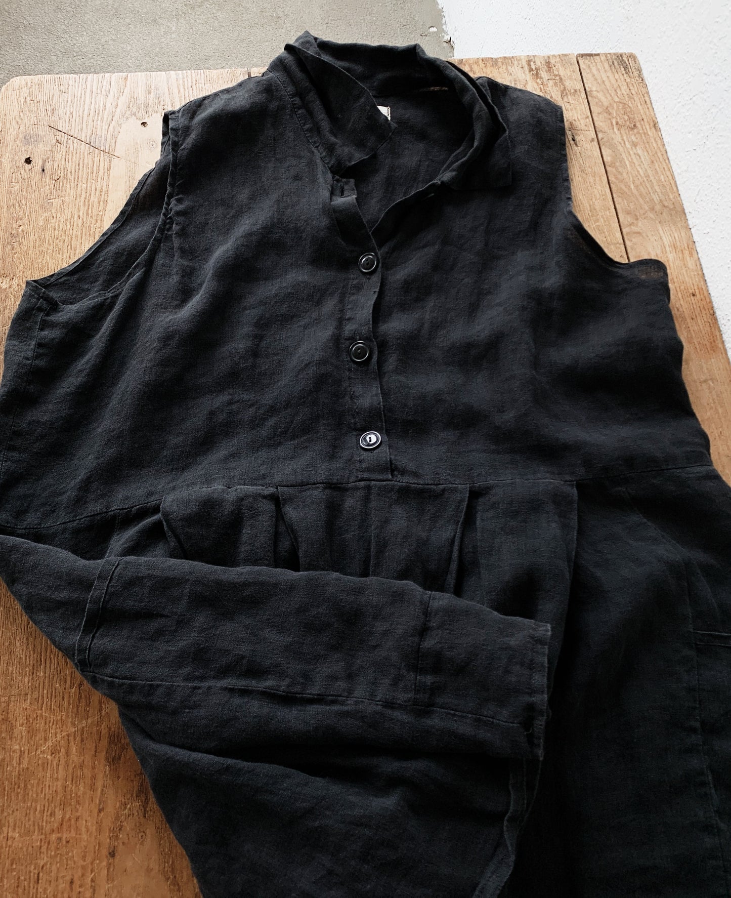 FLAX Black Linen Tunic or Dress