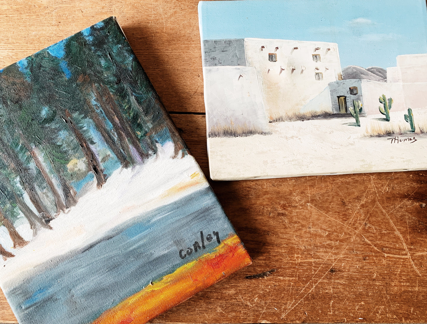 Original Adobe with Cactus Painting
