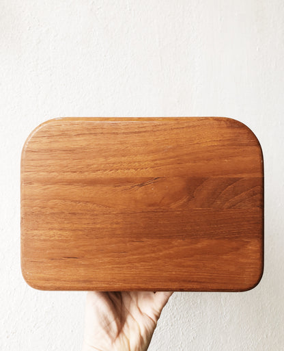 Vintage Teak Tambour Box