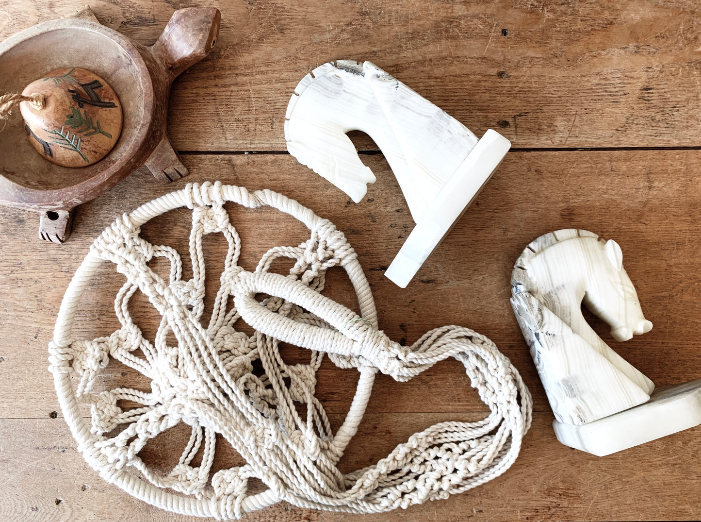 Vintage Macrame Basket Plant Hanger