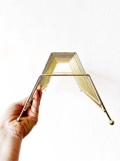 Mid Century Goldtone Album Rack
