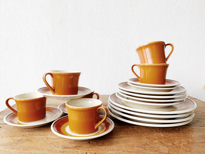 1970’s 20pc Set Imperial by Dalton Stoneware ‘Tangerine’