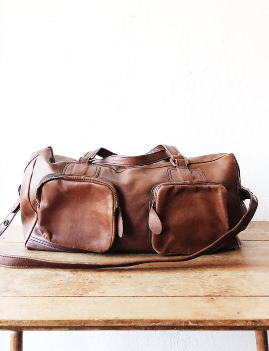 Vintage Leather Duffel Bag