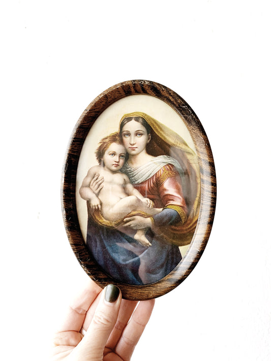 Antique Hand Tint Litho in Oval Frame