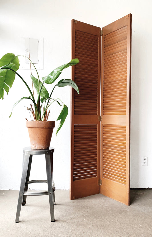 Tall Vintage Wood Shutters / Privacy Screen