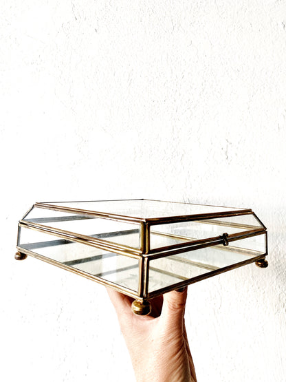 Vintage Brass and Glass Box
