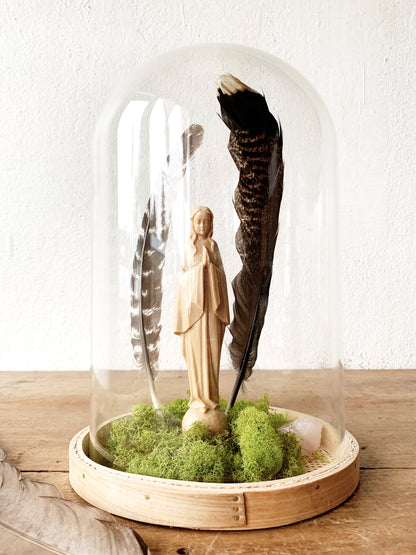 Large Glass Cloche Terrarium Assemblage
