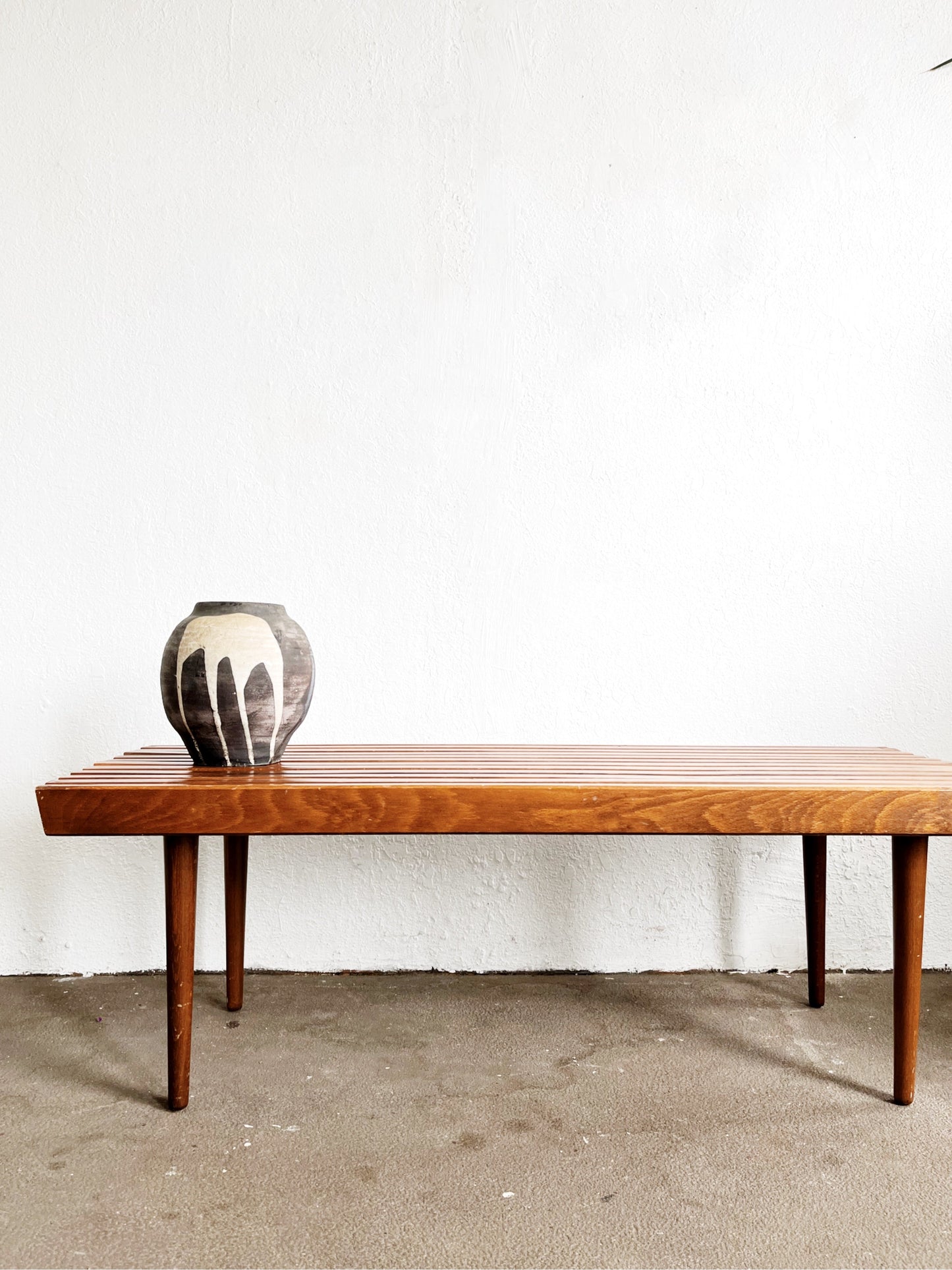 Mid Century Slatted Bench