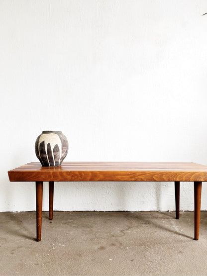 Mid Century Slatted Bench