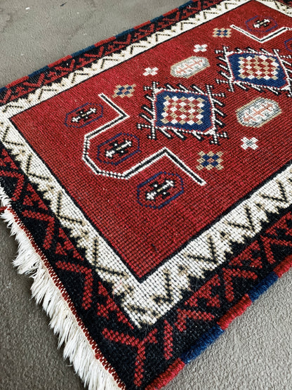 Vintage Plush Wool Hand Knotted Rug