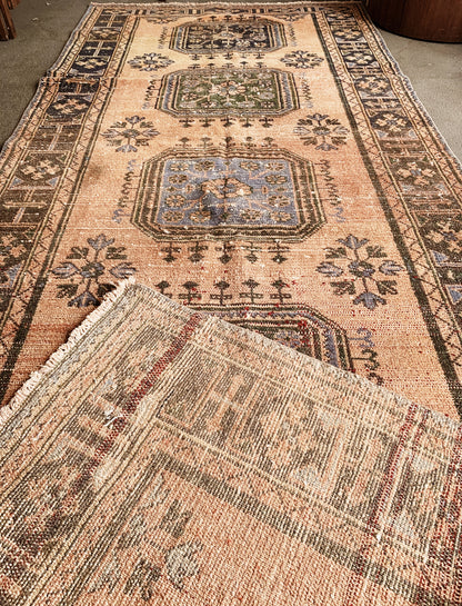 Large Vintage Oushak Wool Rug Turkey
