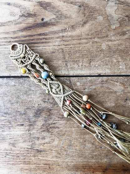 Vintage Beaded Macrame Weaving