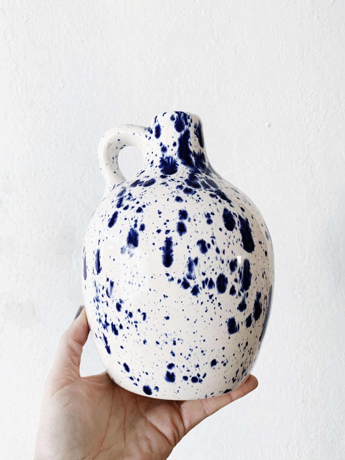 Vintage Splatter Pottery Jug Vase