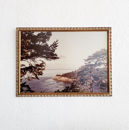 Large Vintage Framed Coastal Photograph