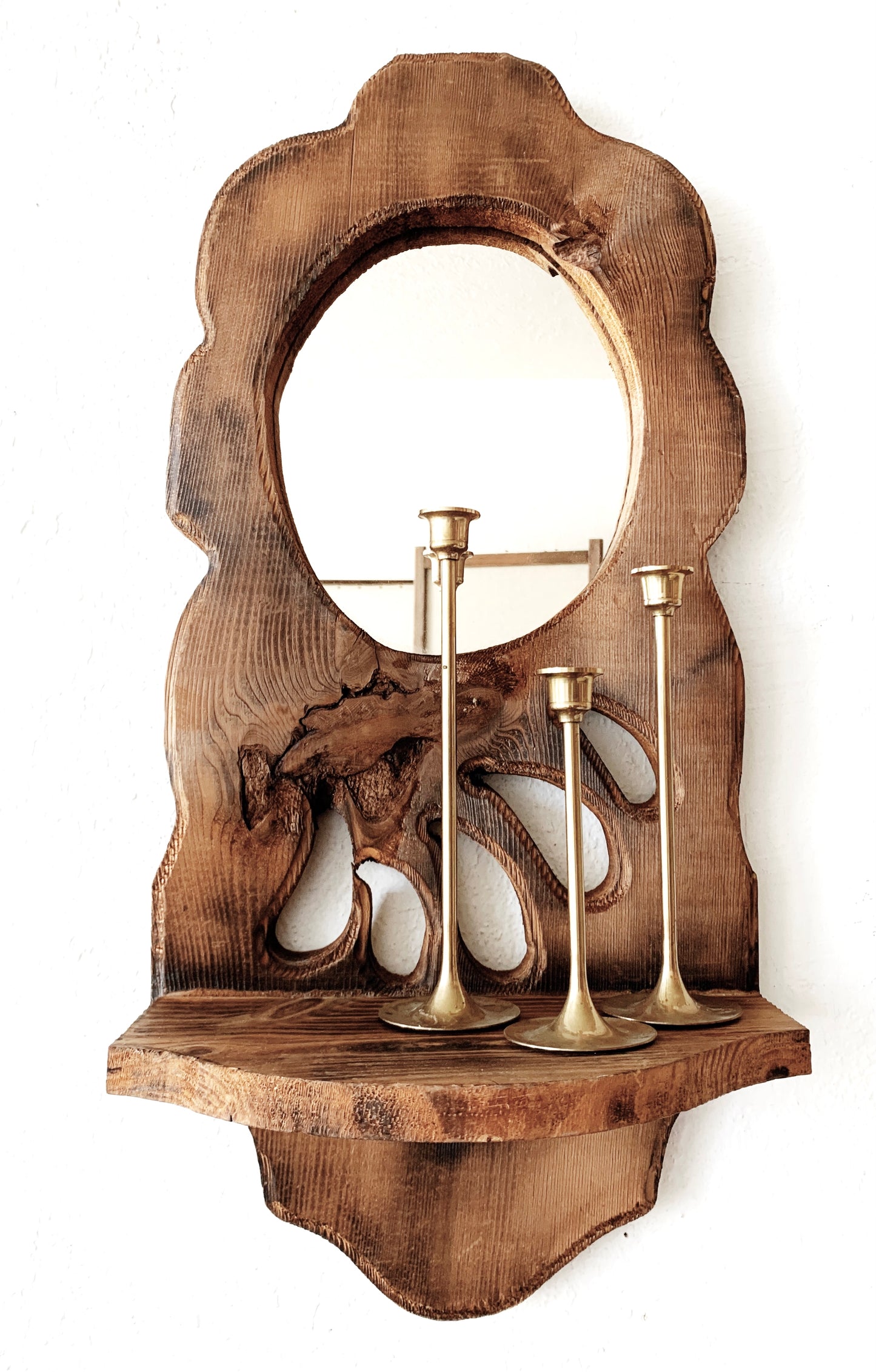 Hand Crafted Vintage Mirror Shelf