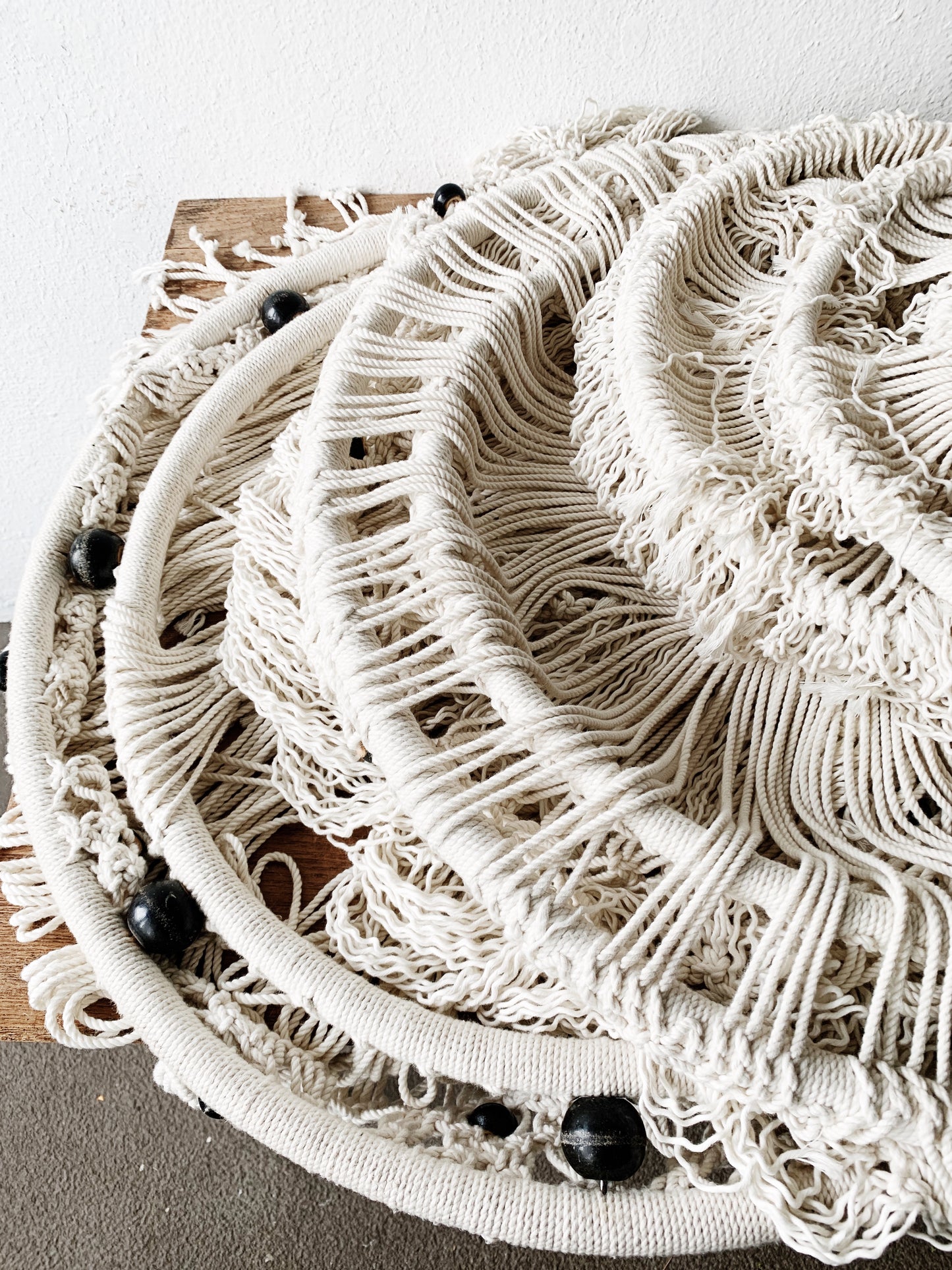 Huge Vintage Hanging Macrame Art / Table