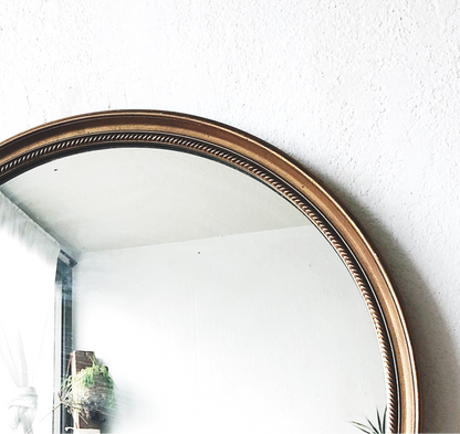 Vintage Gold Leaf Round Mirror