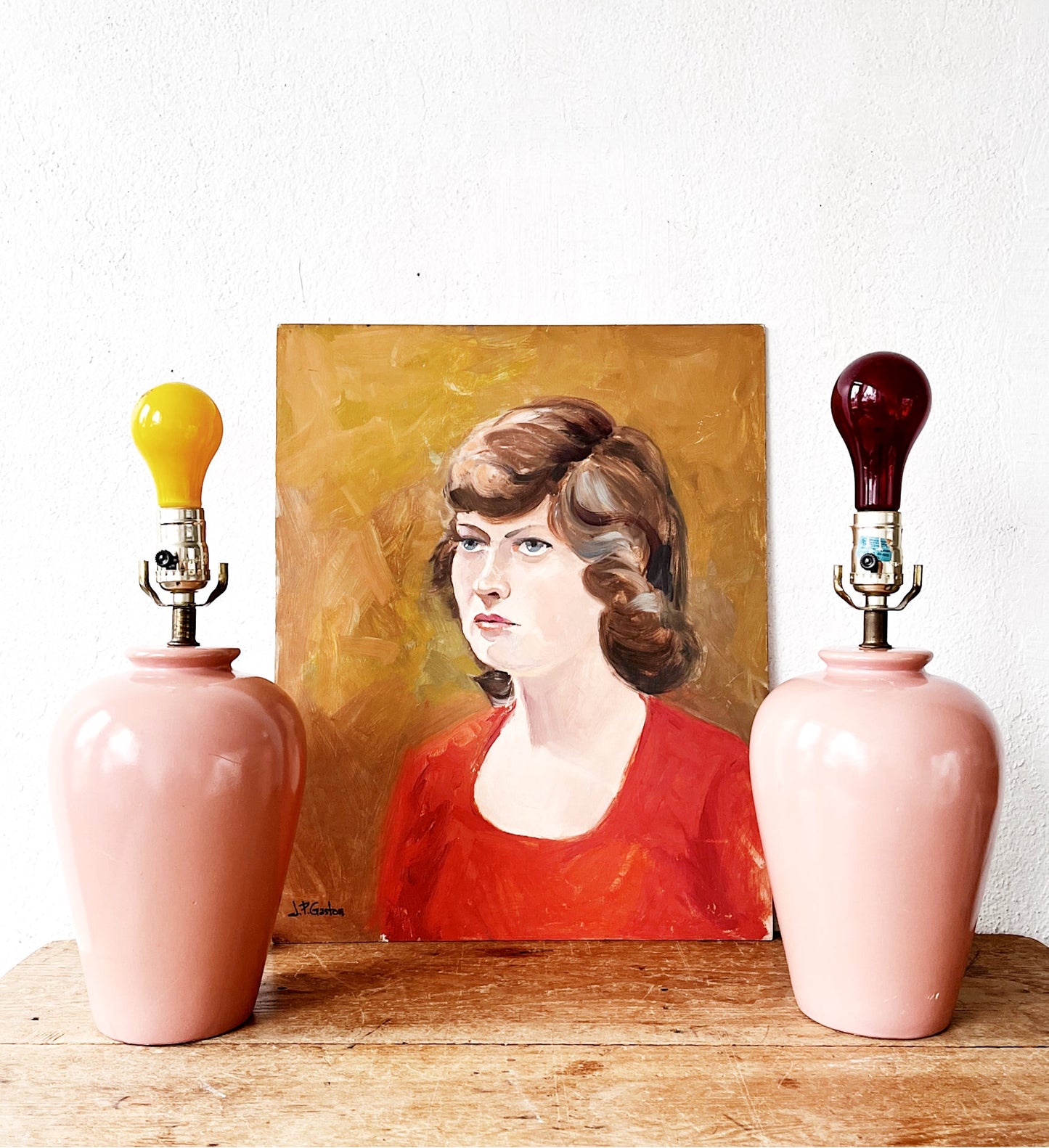Clay Pink Pottery Lamp